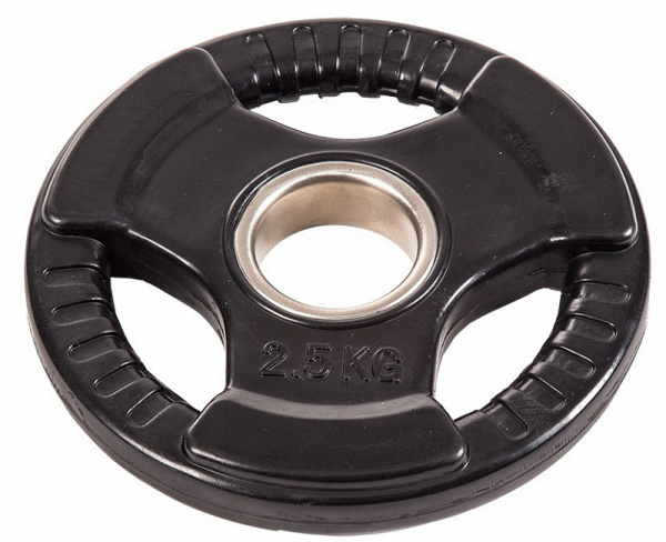 Диск обрезиненный 3 HANDLE черный D51 мм PROFI-FIT 2,5 кг