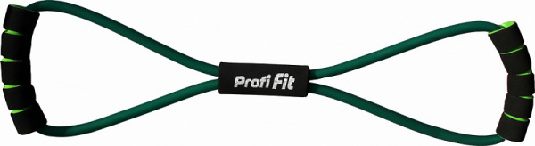 Эспандер трубчатый восьмерка, зеленый, сопротивление сильное 7,5 кг PROFI-FIT